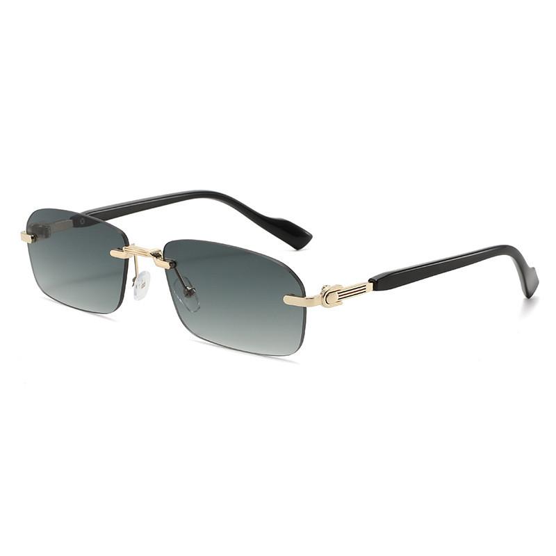 Vintage Frameless Mens Fashion Sunglasses With Uv400 Protection For Outdoor Activities