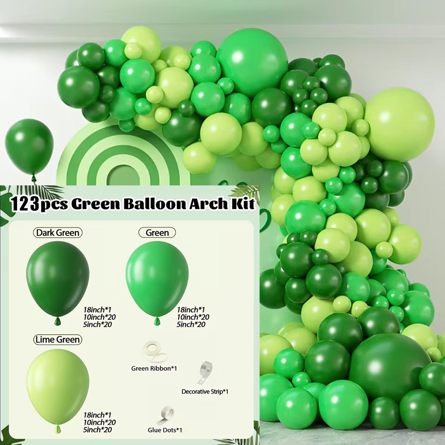 Набор из 123 зеленых латексных шаров, подходит для украшения свадеб, дней рождений, вечеринок и девичников Other