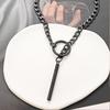 Heart Slip Chain Necklace Black Leather Choker Collar For Women Goth Accessories  Punk Gothic Jewelry