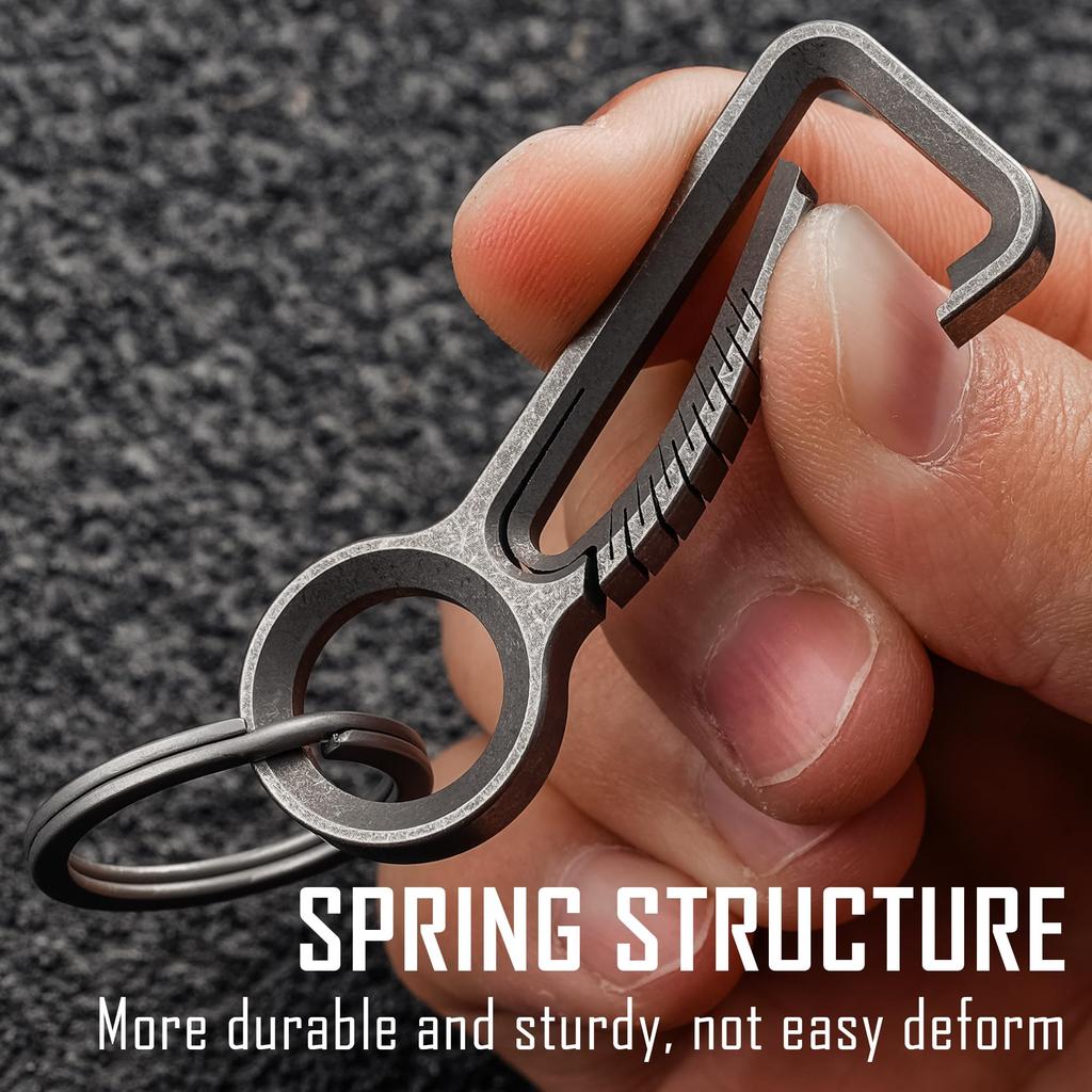 KeyUnity KD00 Titanium Keychain, Keyring, Carabiner, Key, Simple, Key Chain, Fall Prevention, Lost Prevention, Easy Installation, Durable, Gift, KD00
