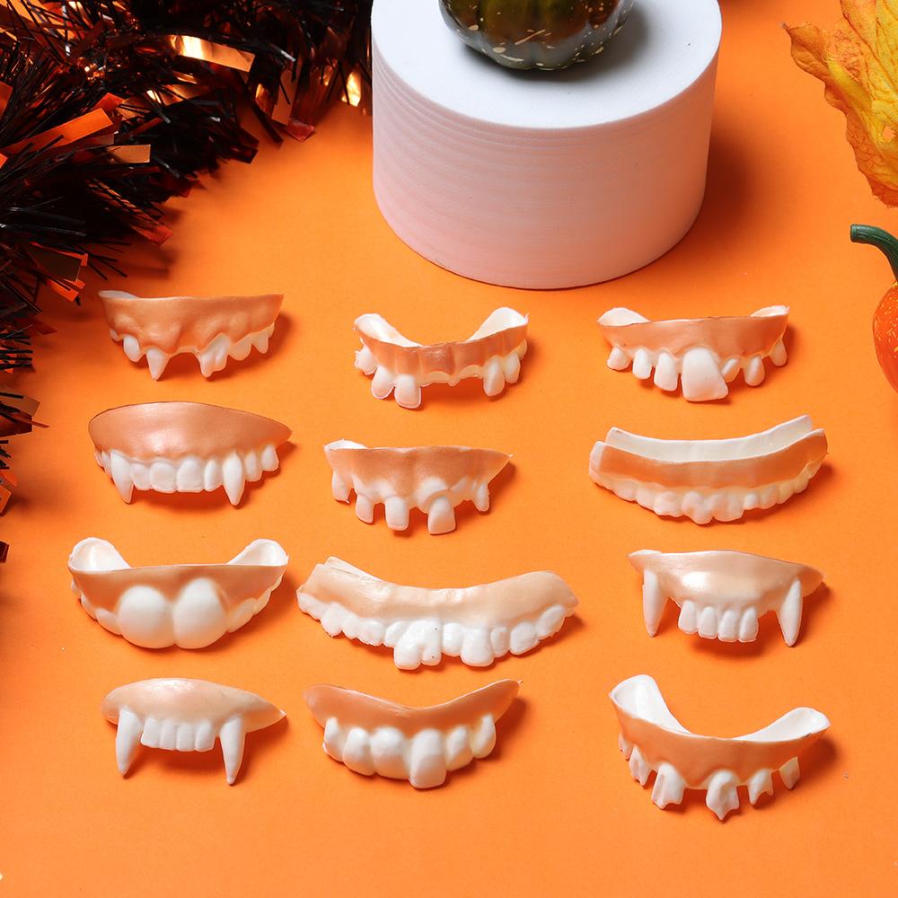 12Pcs Funny Halloween Decoration Creative Party Bags Tooth Toy Rotten Teeth Horror Toys