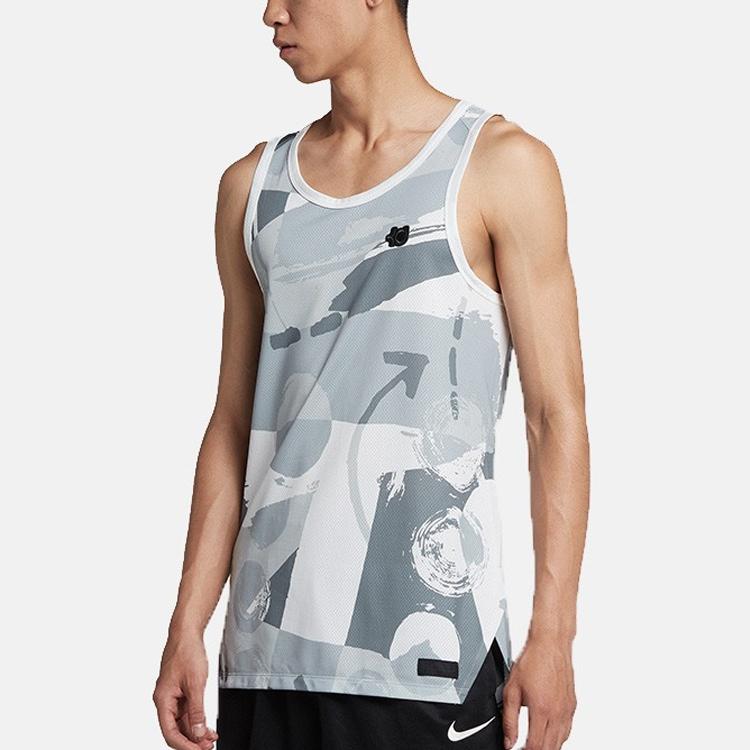 Nike Basketball Sports Knit Breathable Quick-Dry Sleeveless Tank Top Men Tops Light-Grey 926265-043