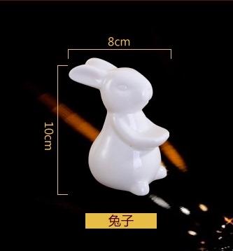 Keramikteller Hase 8 Zoll 10 Goldfarbener Edelstahl Dessertkuchen Tablett Schmuck Kosmetik Aufbewahrung