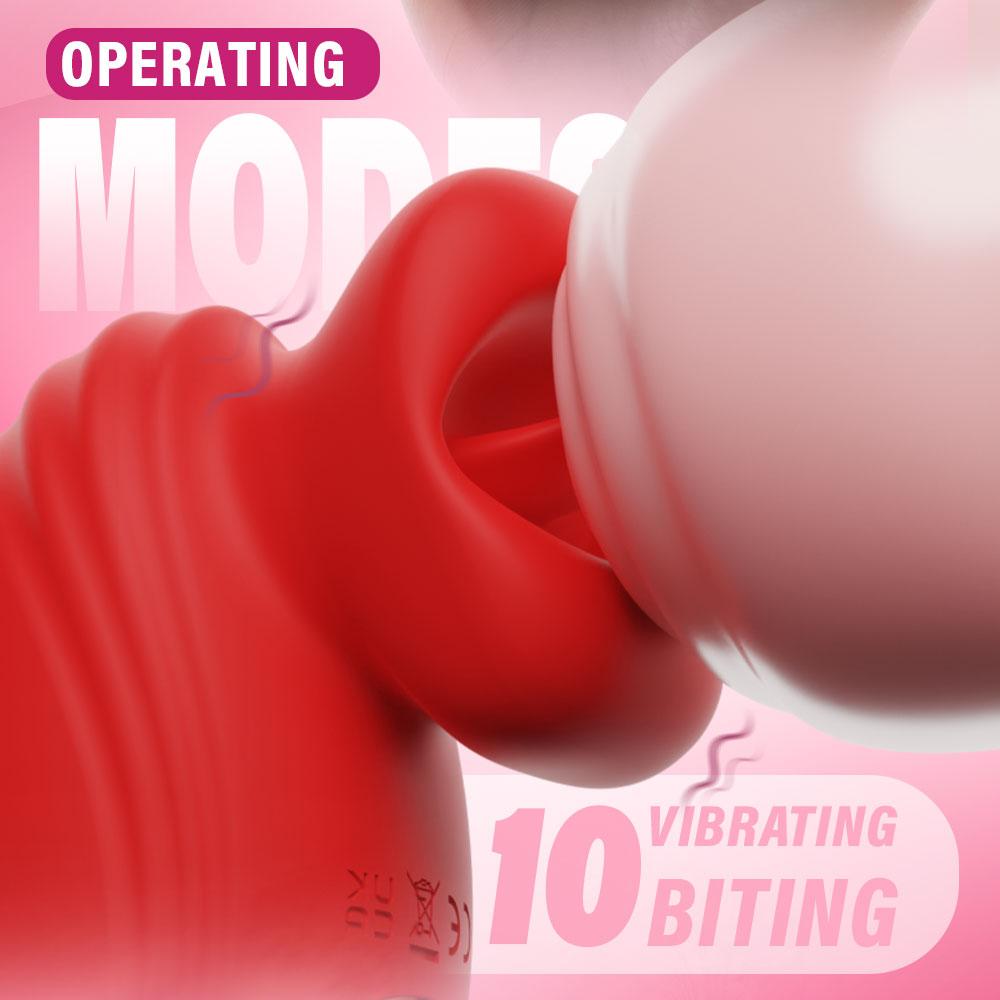 Rose Tongue Licking Vibrator with 10 Vibration Modes and 10 French Kissing Modes,Tongue Sex Toy Vibrator,Clitoral Vibrator for Women,Adult Sex Toys