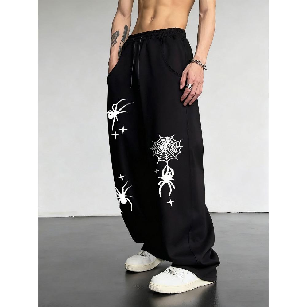 Men s Versatile Solid Color Drawstring Loose Casual Sports Pants, Spring and Autumn Men s Outdoor Home Casual Pants S
