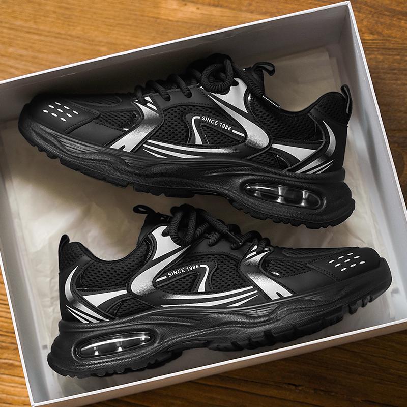 2025 Autumn Men's Shoes Sports Trend Fashion Versatile Sports Shoes Student Air Cushion Non-slip Casual Outdoor Running Shoes