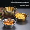 Korean Style Double-Ear Stainless Steel Rice Wine Bowl and Snack Plate Set