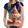 Fun Ice Cream 3D Print T-Shirt Fashionable Hip-Hop Casual Top Comfortable Women's Style