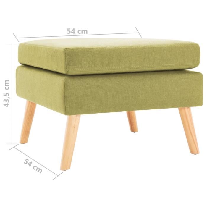 VidaXL Repose-pied Vert Tissu