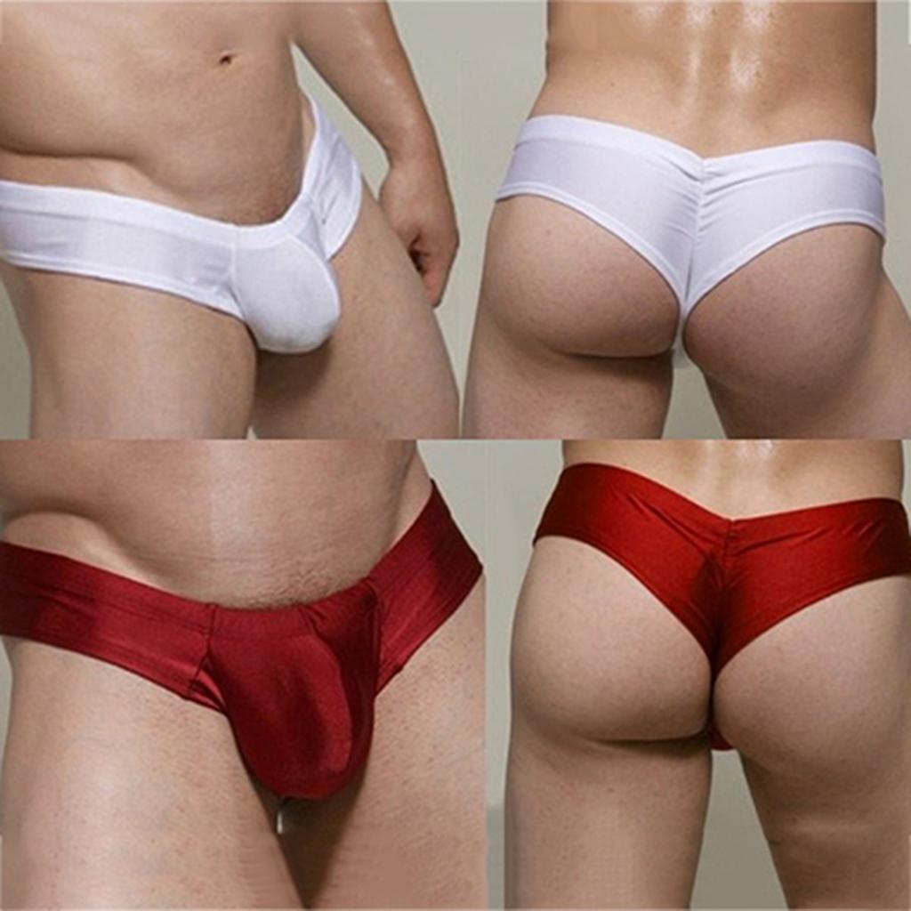 Herren-Unterwäsche mit niedrigem Taillen-Leckage-Hüft-U-Konvex-Design, sexy Tangas für Männer