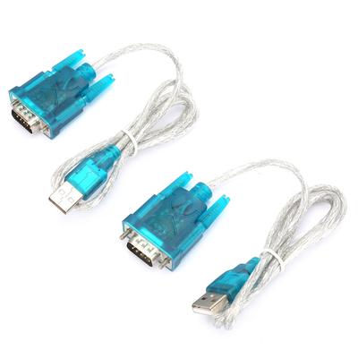 2Pcs HL340 USB To RS232 Serial Port Adapter 9 Pin Serial Cable