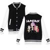 Fashionable Women's Baseball Jacket Contrast Color Cardigan Jacket