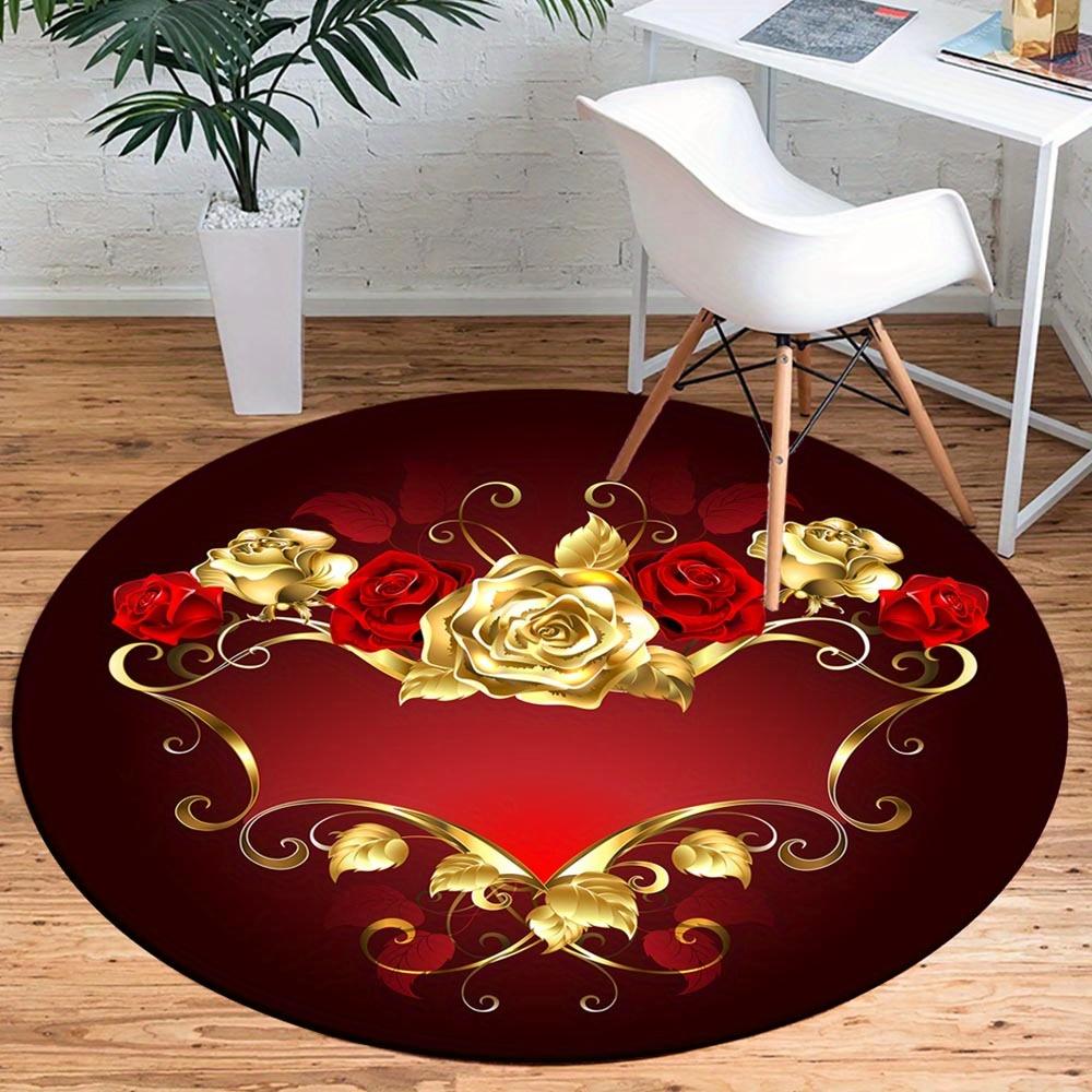 

1pc Retro 1602427578 Pattern Round Floor Mat, Non-slip for Living Room Bedroom Chair Carpets Home Decor Gifts, Home Decor Room Decor Outdoor 80cm by 80cm