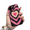 Pink Love Ring iPhone17promax Mobile Phone Case for Apple 16promax Pleats 14 Matte 15