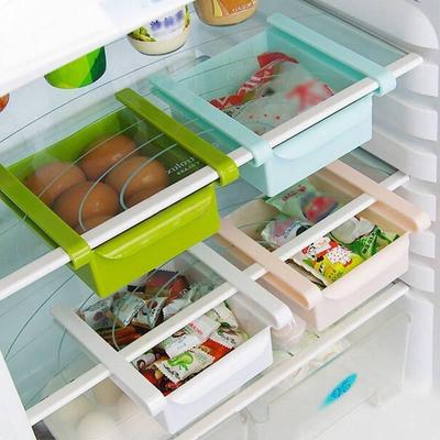 New 4 Colors Slide Kitchen Fridge Freezer Space Saver Organizer Storage Rack Shelf Holder Drawer