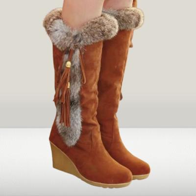 Fashion Wedge Long Women Boots Women's Shoes Plush Winter Footwear Ladies Booties Thigh High Heels High Sexy