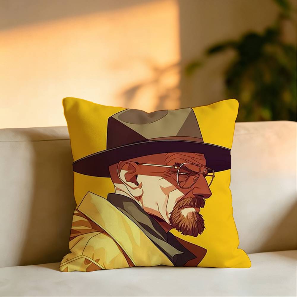 TV Drama BBreakingg Bad Square DoubleSided printed Pillow Case Bedroom Bedside Pillow Sofa Cushion Cover