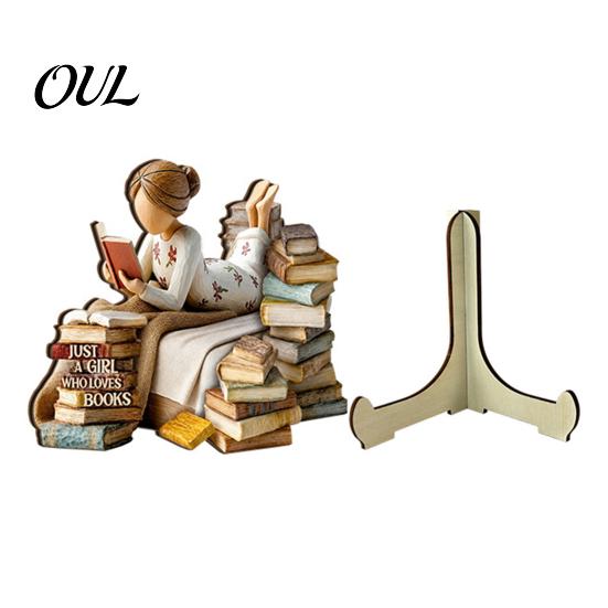 Fine Craftsmanship Decorative Items Wooden Reading Desktop Ornaments for Home Office Decor, Minimalist Figurine, Fashionable Small Creative Art Craft