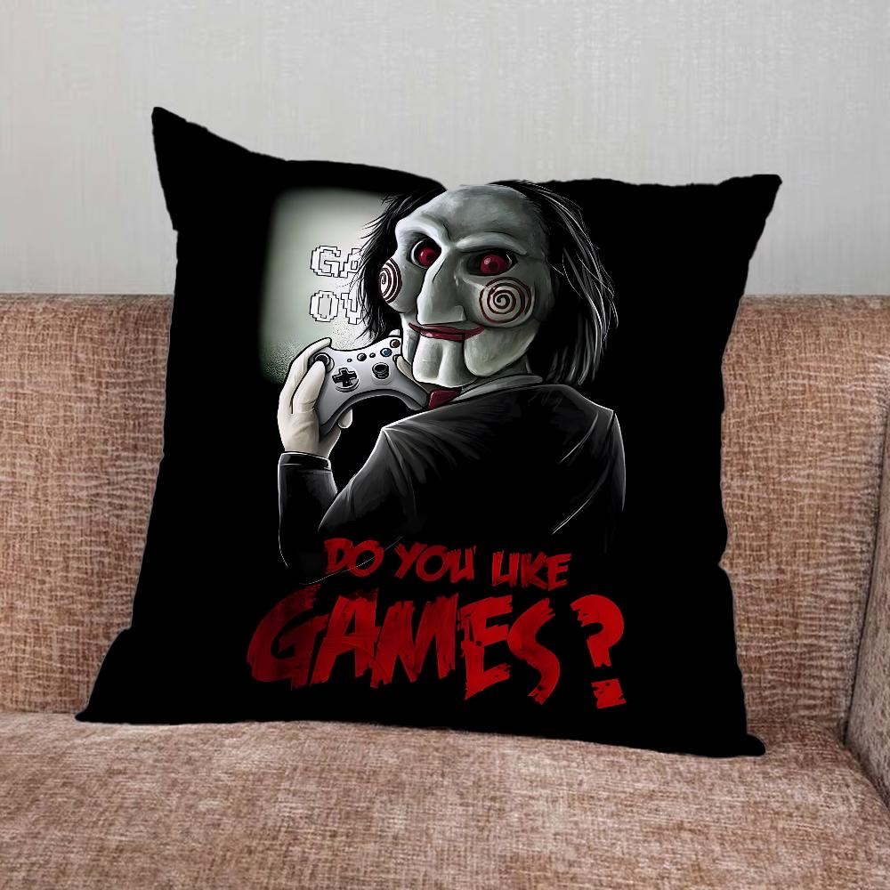 Horror Movie S-Saw Pillow Case For Home Bedroom Car Office Decoration Living Room Sofa Cushion Cover Suitable