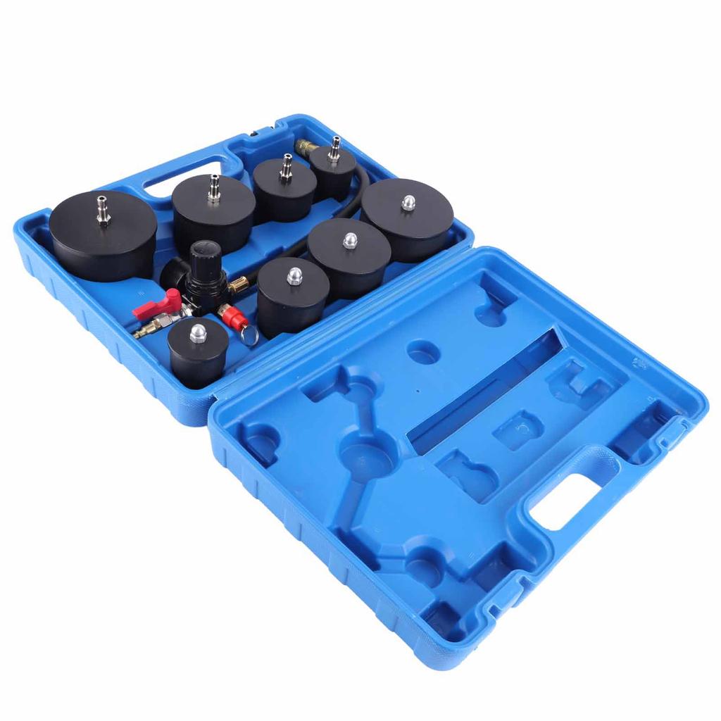 9 Pcs Turbo System Leakage Tester Turbocharger Air Pressure Boost Leak Test Kit with Pressure Gauge Tester