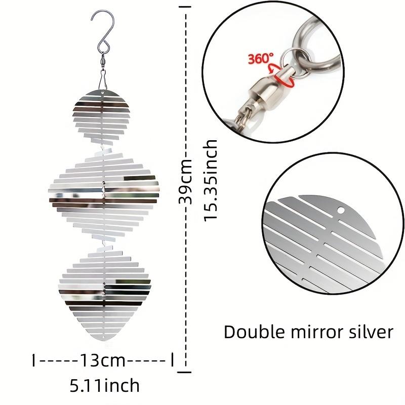 1pc 3D Petal Stainless Steel Wind Spinner DIY Wind Chime Bird Repeller for Garden Balcony Indoor Office Fall Decor