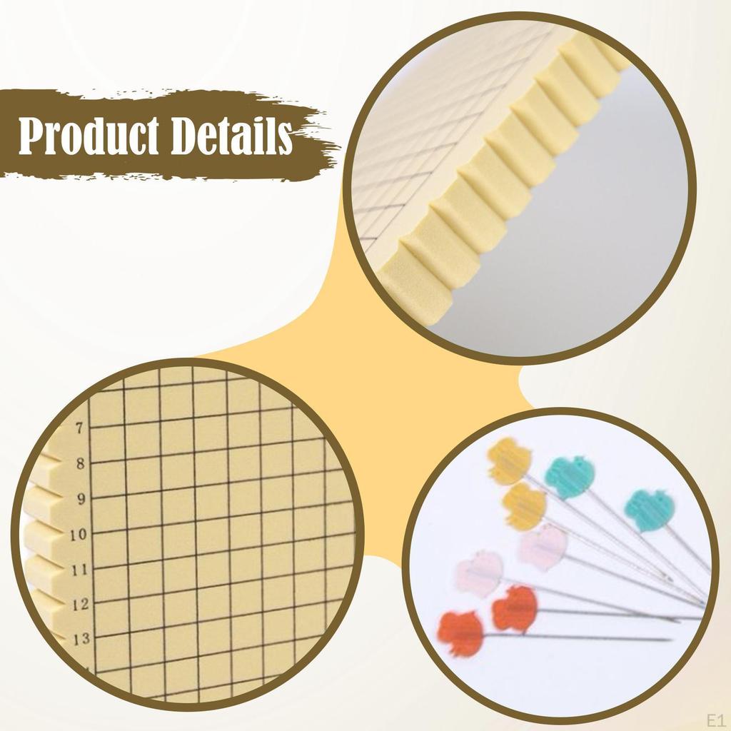 Macrame Board and Pins Kit with Grids for Measuring Reusable English Instruction Handmade