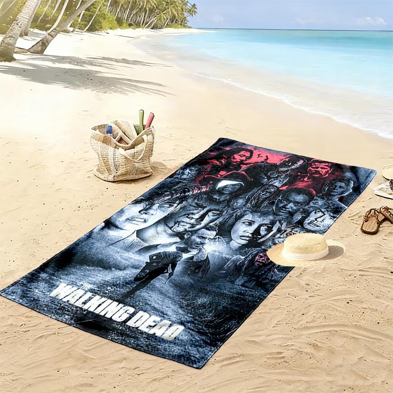 Walking Dead Print Beach Towel, Large Soft Quick Dry Towel for Beach Camping Swimming