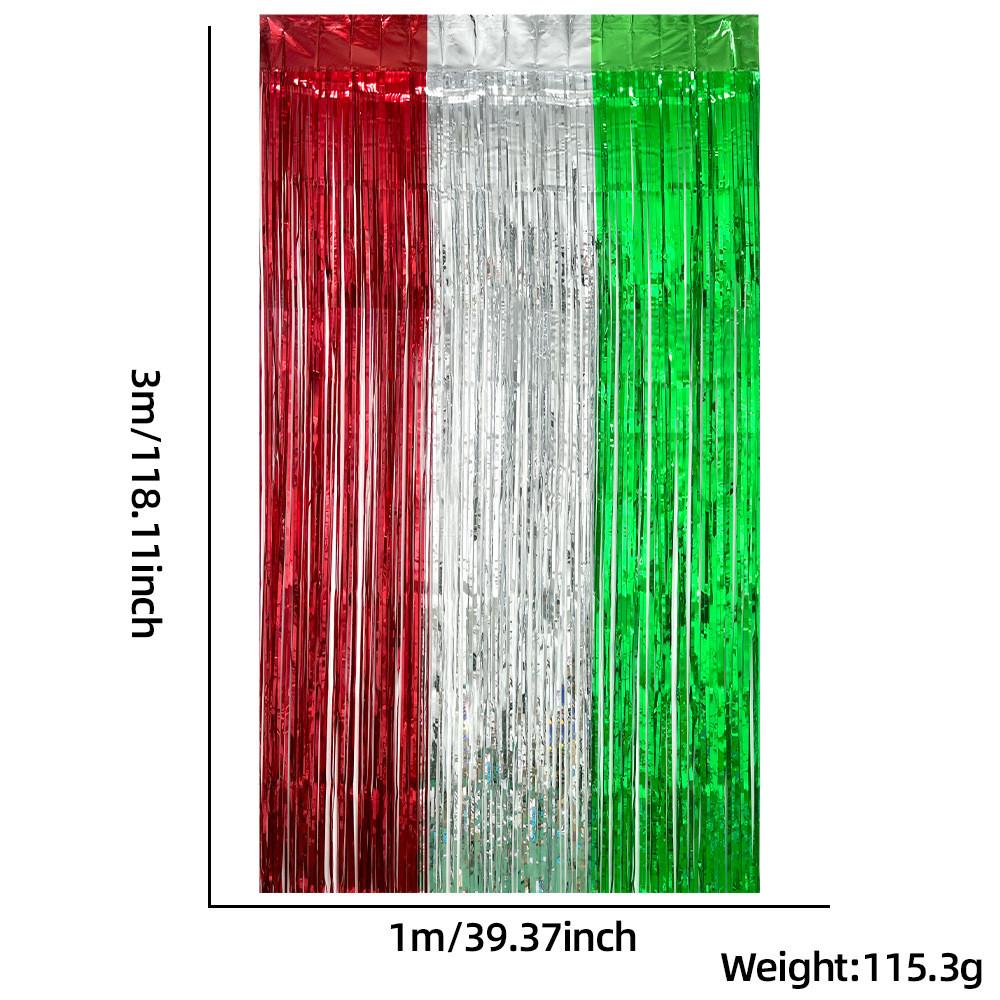 Red Eyecatching Silver Green Streamer Curtain Ideal For St Patricks Day Party Decor