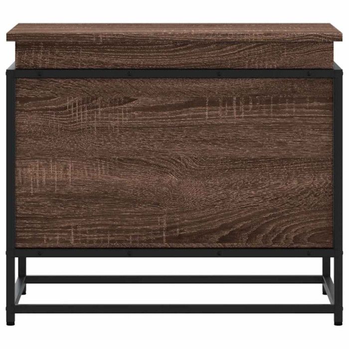 Storage Box with Lid Brown Oak Engineered Wood