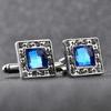 High-quality new enamel cufflinks, zircon cufflinks, square men's cufflinks, diamond-encrusted cuff studs B1159