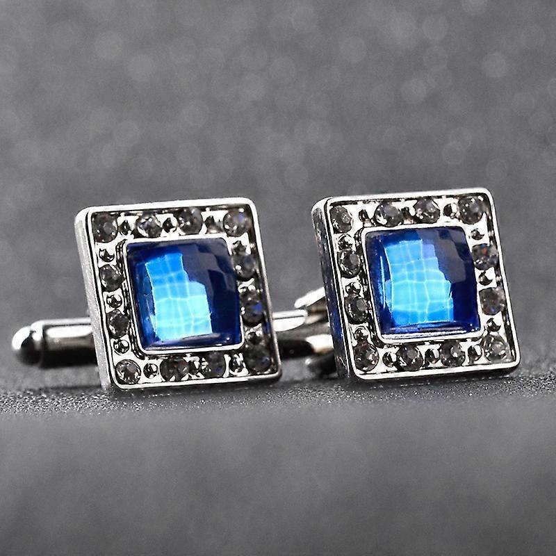 High-quality new enamel cufflinks, zircon cufflinks, square men's cufflinks, diamond-encrusted cuff studs B1159