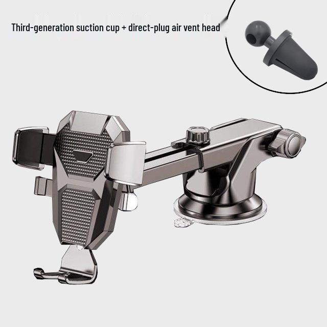 Telescopic Automatic Locking Car Phone Holder with Suction Cup & Air Vent Mount