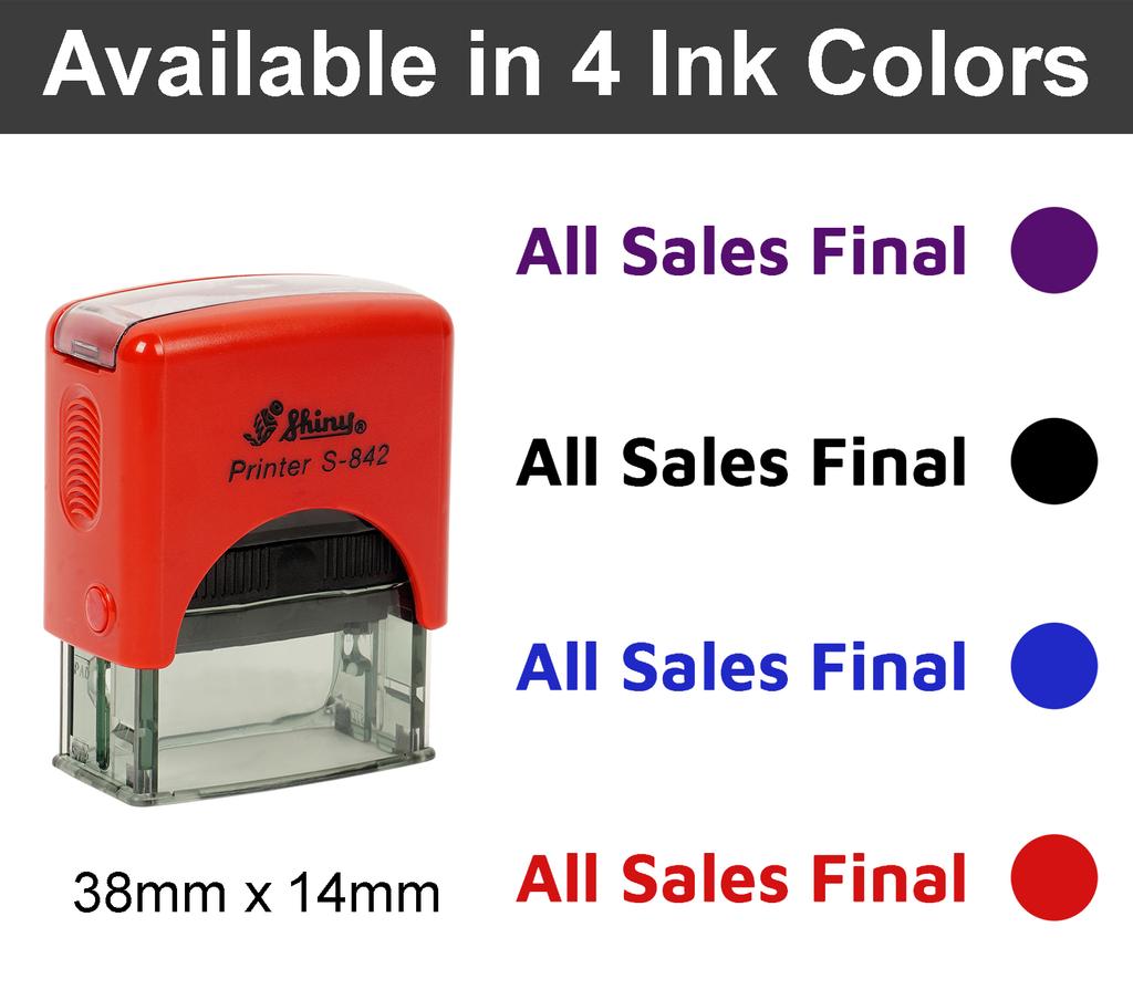 Printtoo All Sales Final Self Inking Rubber Stamp Pre,Inked Office Stamp, Home Office Business Stationery, 38 x 14 mm,
