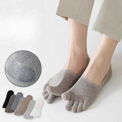 Herren Einfarbige Lässige Bootssocken, Frühling und Sommer Atmungsaktive Dünne Baumwolle Antibakteriell und Desodorierend Kurze Socken, Sommer Zehensocken