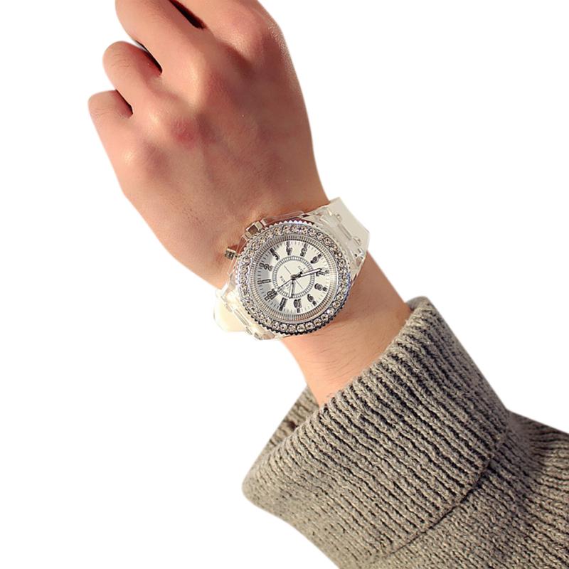 Fierbinte! Ceas de cuplu Moda Tendință simplă Strass Sclipitor Ceas electronic de mână