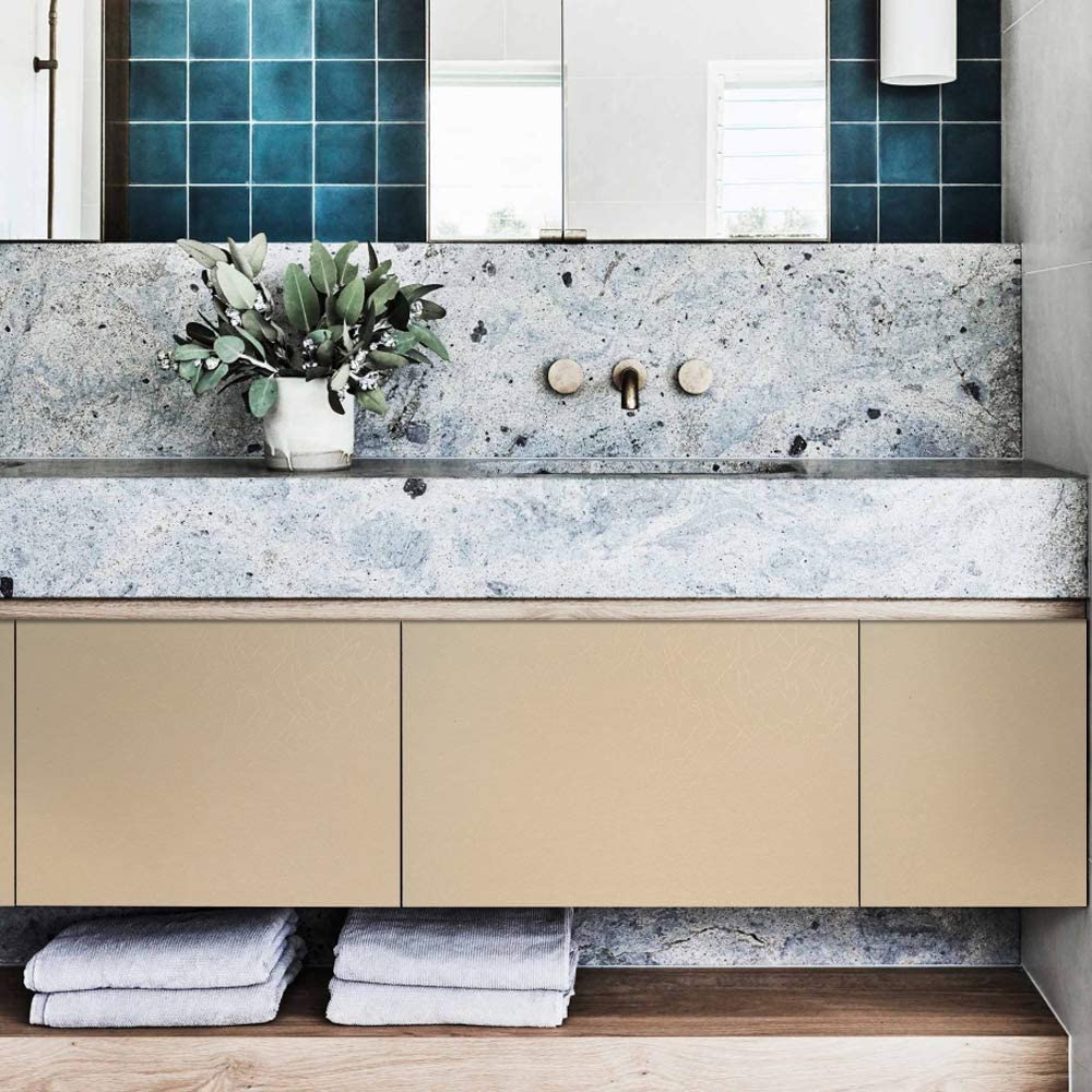 Tapet Mătase Bej Embosat Autoadeziv Decojire și Aplicare Tapet Amovibil Tapet Bucătărie Vinil Texturat Dulap