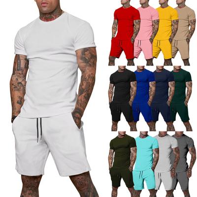 Fashionable Summer Outdoor Sports Set, Men's Short Sleeved T-shirt Shorts, Casual Fashion Two-piece Set, Breathable