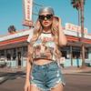 Spicy Girls Triangle Scarf Printed Punk Bandana Retro Hair Scarf  Beach