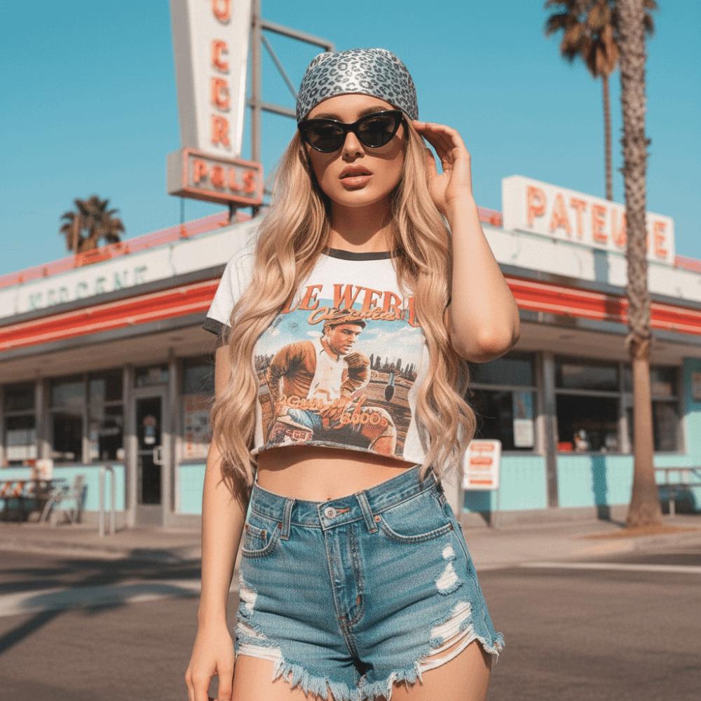 Spicy Girls Triangle Scarf Printed Punk Bandana Retro Hair Scarf  Beach