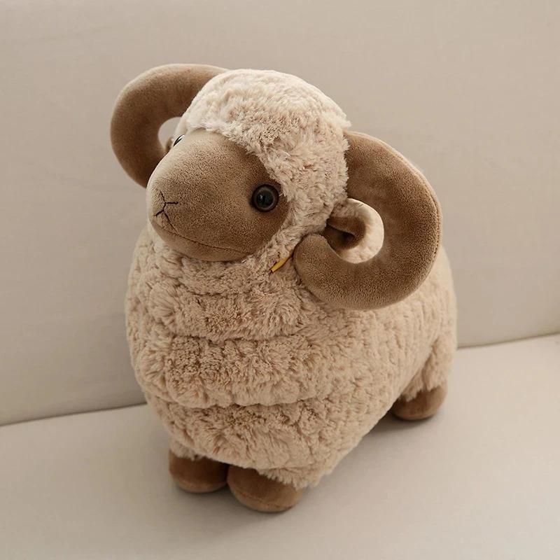 38 CM Sheep Plush Toys Simulation Stuffed Animal Soft Doll Real Life Plush Sheep Toys for Pupuy Baby Kids Gift