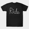 Men Black Print T-shirt Bike Chain - Ride No-Cut Transfer Paper Print Cotton Tshirt