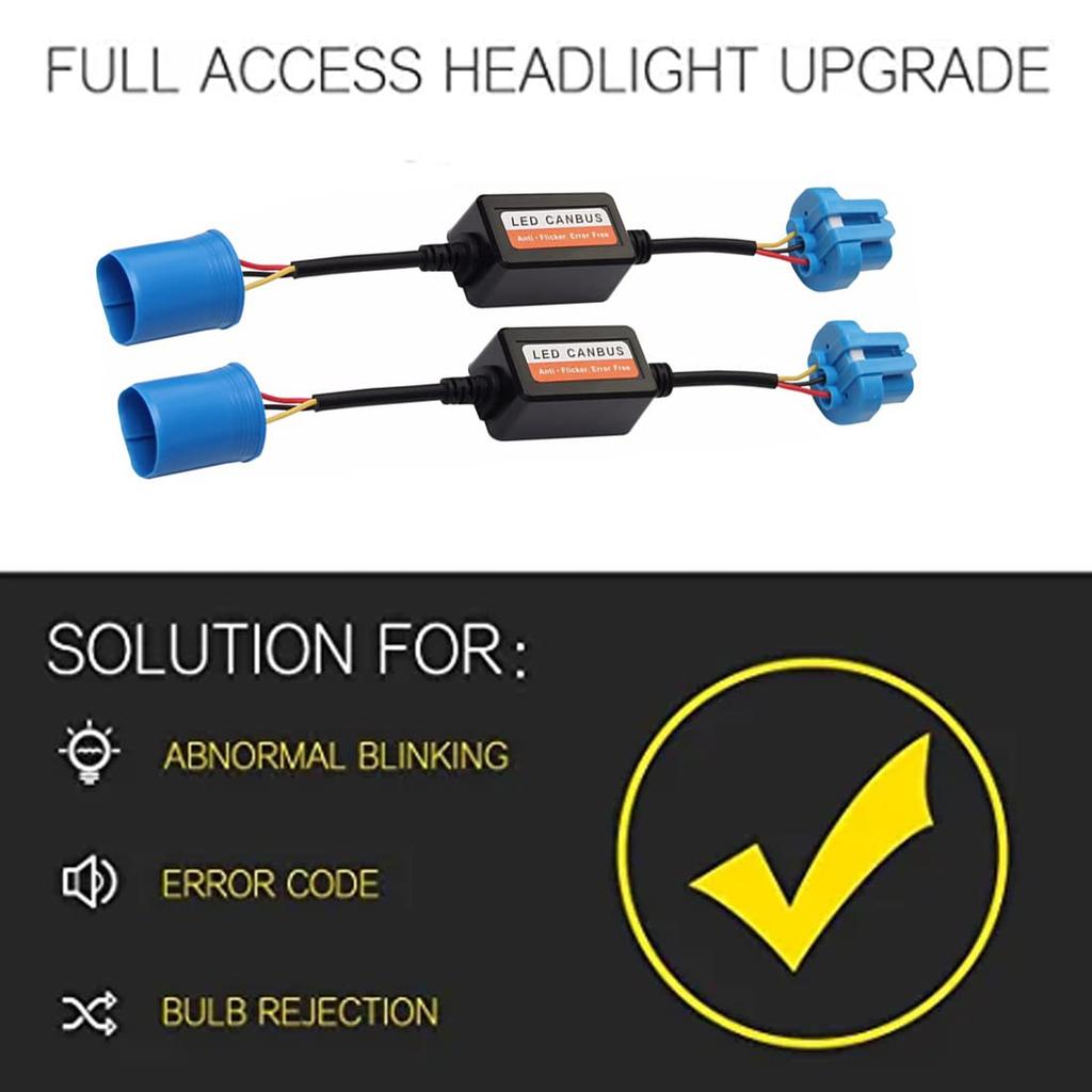 VIGORWORK 9004 9007 12V 2ks LED světlomet Blikající světlo Konverzní sada Chyba Kabelový svazek Adaptér Anti-Blikání