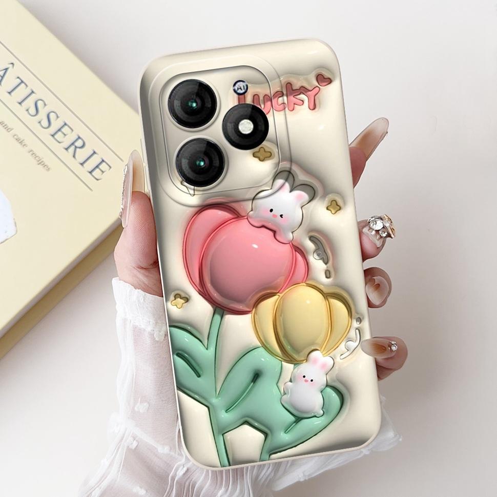 For Itel A70 A665L Case Soft Silicone Fashion Rabbit Phone Cover For Itel A 70 A70 Fundas ItelA70 Casing Shockproof Cover