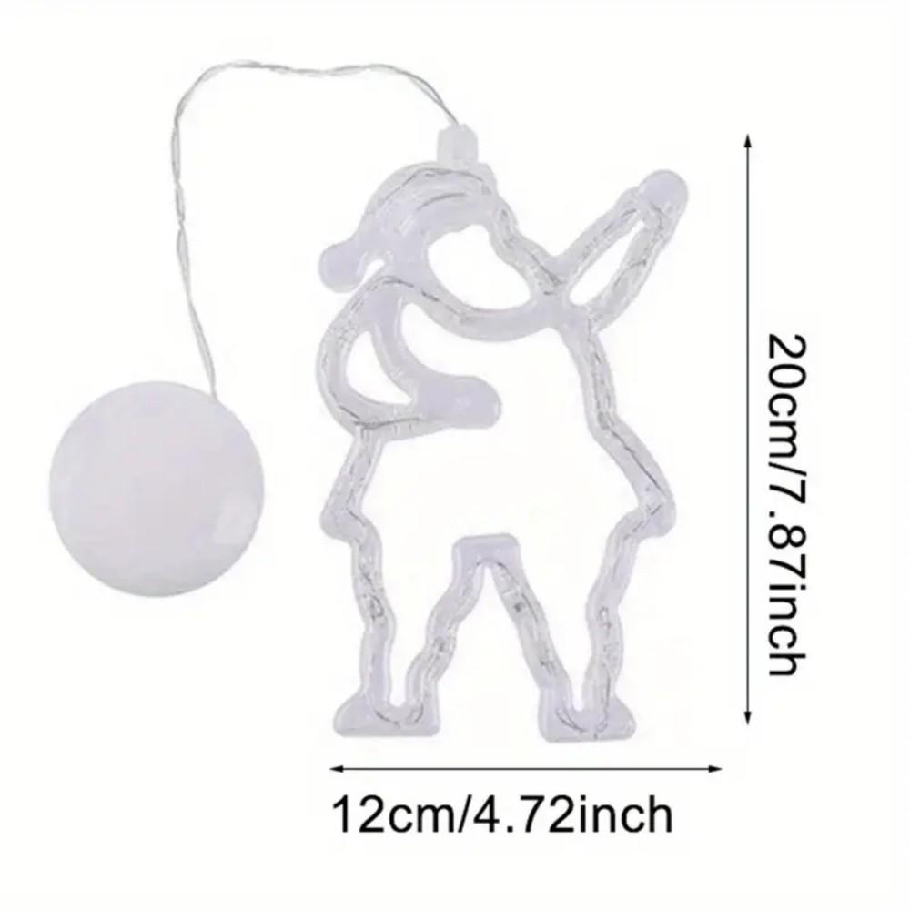 

LED Christmas Suction Cup String Lights Battery Box Transparent Deer Bell Snowflake Christmas Tree Colored Lights Holiday Decoration Lights Santa Claus белый