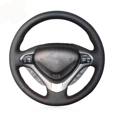 Black Artificial Leather Hand-stitched Car Steering Wheel Cover for Honda Accord Euro 2008-2015 Acura TSX Sport Wagon 2009-2014