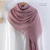 Sciarpa da donna in cotone lino seta - Per tutte le stagioni, colore unito, versatile foulard per testa e parasole
