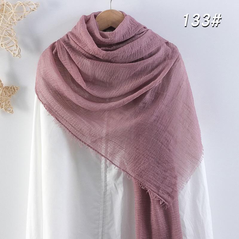 Sciarpa da donna in cotone lino seta - Per tutte le stagioni, colore unito, versatile foulard per testa e parasole