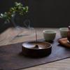 2025 New North American Black Walnut Solid Wood Incense Stick Handmade Tea Ceremony Round Incense Burner Agarwood Tray Holder