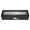 Watch Gift Box, 6 Grid PU Carbon   Lther Watch Case Watch Box