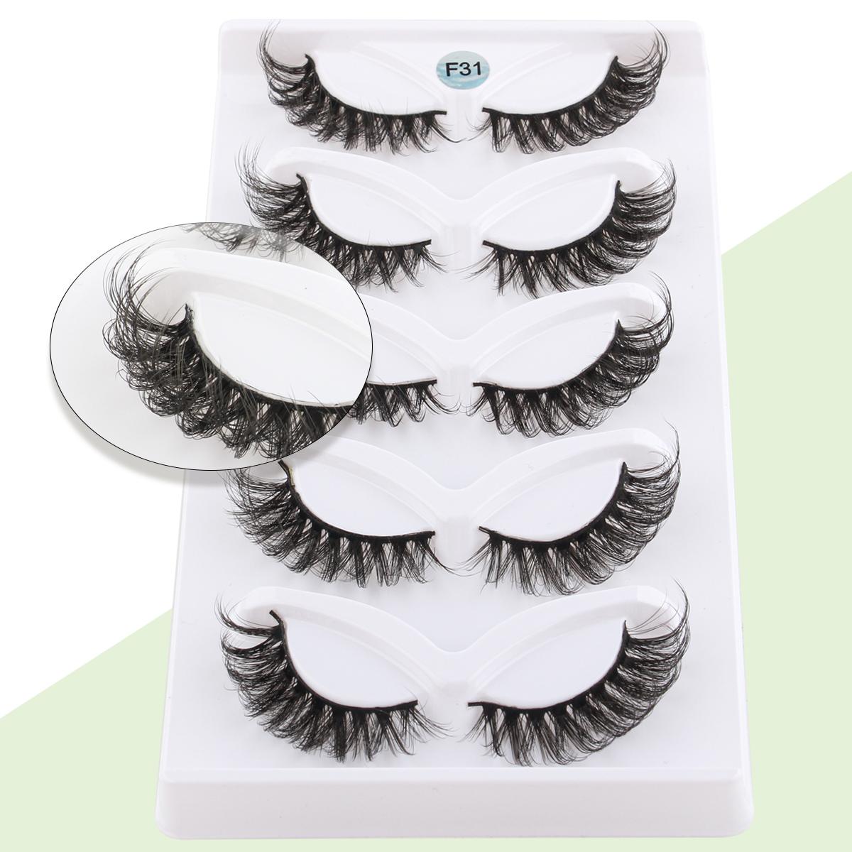 

SHIDISHANGPIN 5 пар кошачьих глаз лисий глаз накладные ресницы натуральные полнополосные сексуальные ресницы для наращивания макияжа пушистые тонкие крылатые ресницы